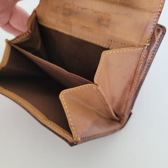 Etro Vintage Brown Paisley Medium Leather Wallet Compact Logo Italian Bifold - Picture 10 of 16